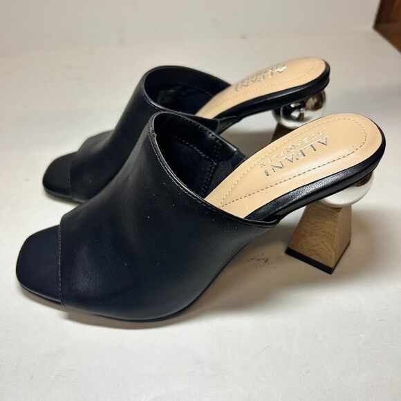 Alfani Womens 8 M Black Smooth Magnolia Geometric Block Heels NIB JL5 - Picture 4 of 6